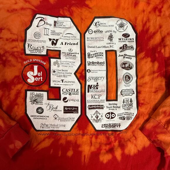 Dan Gibbons Turkey Trot Tie Dye Long Sleeve Shirt Large Alstyle #30 Hockey Tee - Picture 3 of 9